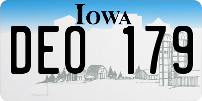 IA license plate DEO179