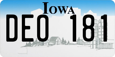 IA license plate DEO181