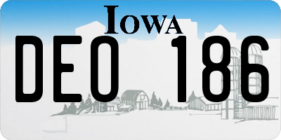 IA license plate DEO186