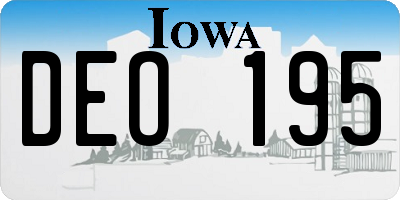 IA license plate DEO195