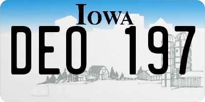 IA license plate DEO197