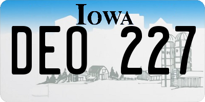 IA license plate DEO227