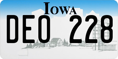 IA license plate DEO228