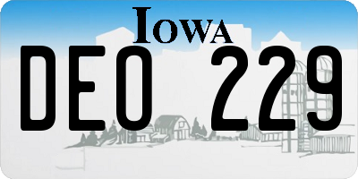 IA license plate DEO229