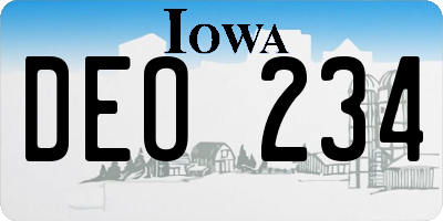 IA license plate DEO234