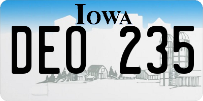 IA license plate DEO235