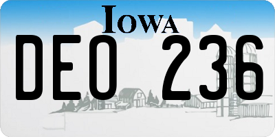 IA license plate DEO236