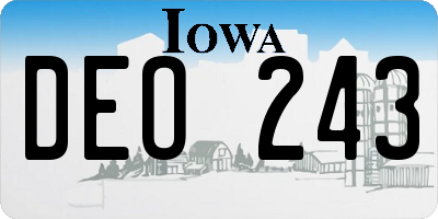 IA license plate DEO243