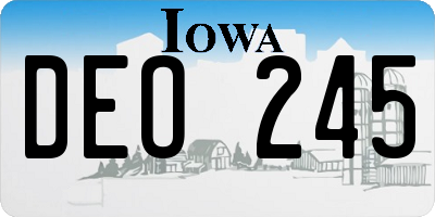 IA license plate DEO245