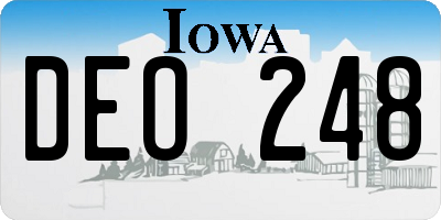 IA license plate DEO248
