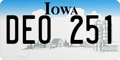 IA license plate DEO251