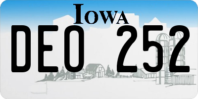 IA license plate DEO252