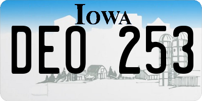 IA license plate DEO253