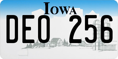 IA license plate DEO256