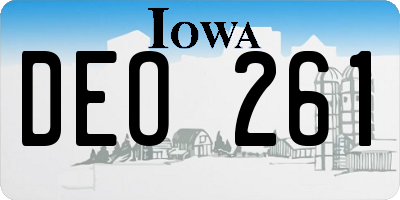 IA license plate DEO261
