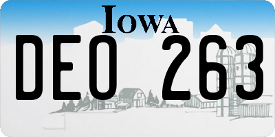 IA license plate DEO263