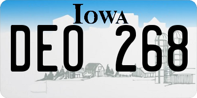 IA license plate DEO268