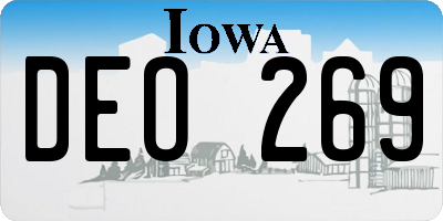 IA license plate DEO269