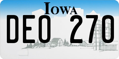 IA license plate DEO270