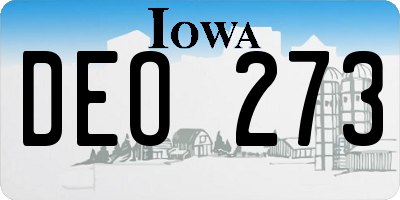 IA license plate DEO273