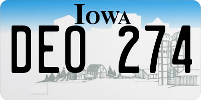 IA license plate DEO274