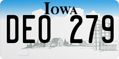 IA license plate DEO279