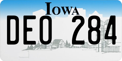 IA license plate DEO284