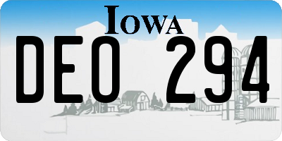 IA license plate DEO294
