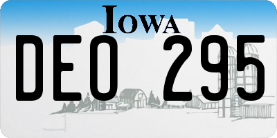 IA license plate DEO295