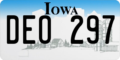 IA license plate DEO297