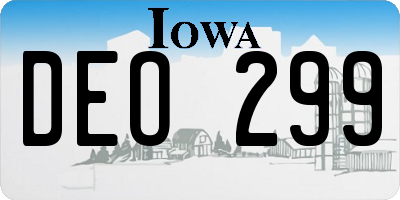IA license plate DEO299