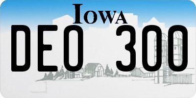 IA license plate DEO300