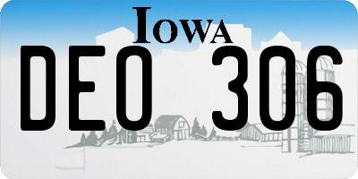 IA license plate DEO306