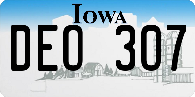 IA license plate DEO307