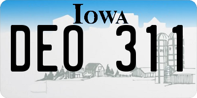 IA license plate DEO311