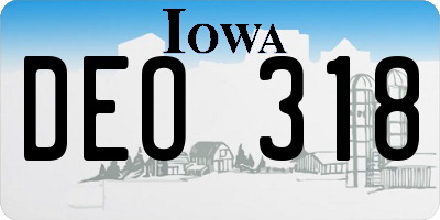 IA license plate DEO318