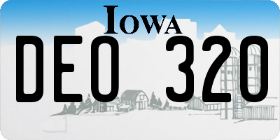 IA license plate DEO320