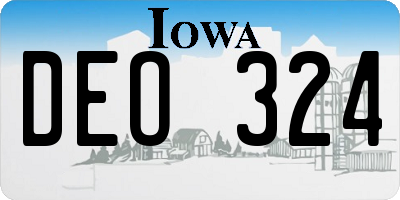 IA license plate DEO324