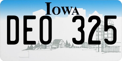 IA license plate DEO325