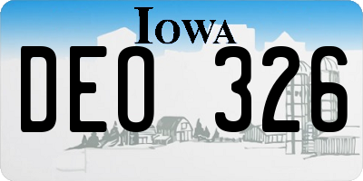 IA license plate DEO326