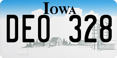 IA license plate DEO328