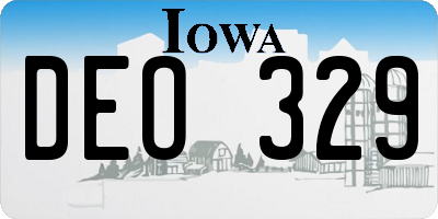IA license plate DEO329