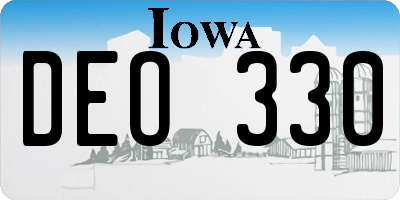 IA license plate DEO330