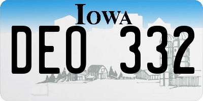 IA license plate DEO332