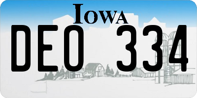 IA license plate DEO334