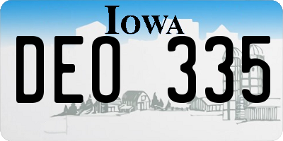 IA license plate DEO335