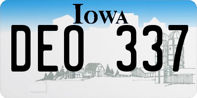 IA license plate DEO337