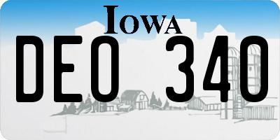 IA license plate DEO340