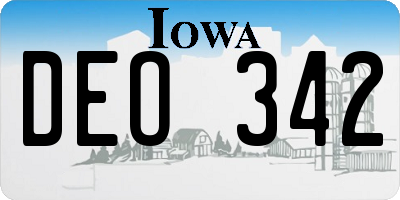IA license plate DEO342