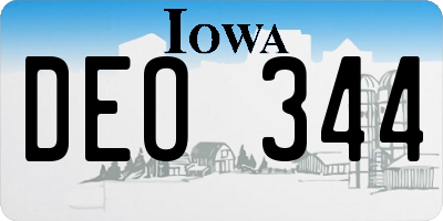 IA license plate DEO344